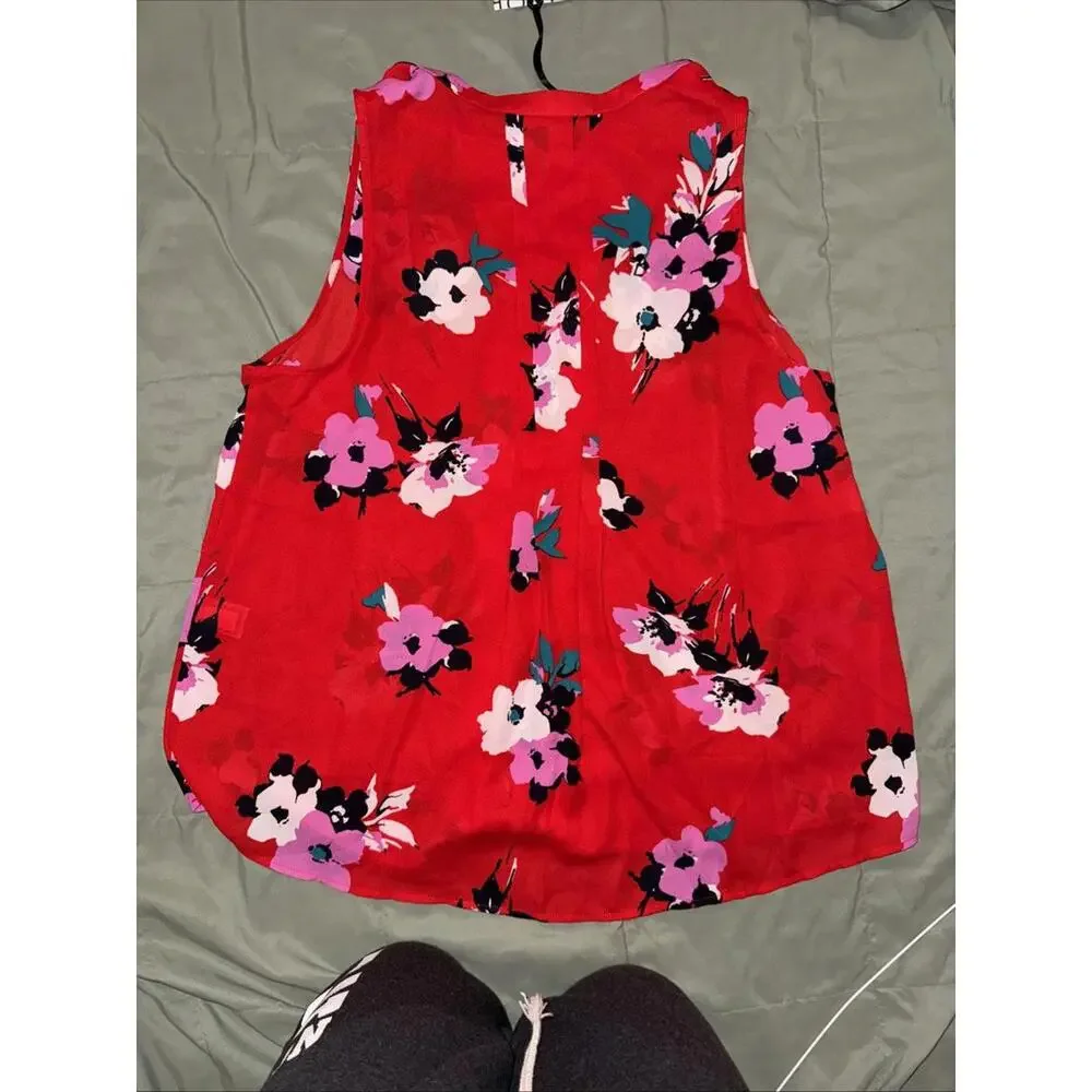 41 Hawthorn Lexie Floral Sleeveless Blouse, Women's Size L - Red Multi